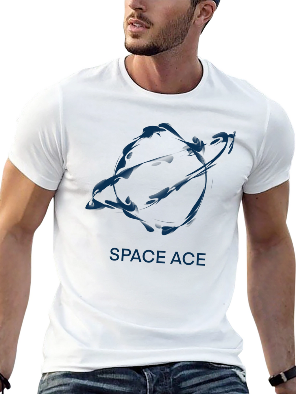 Space Ace Graphic Tee - Stylish Black T-Shirt