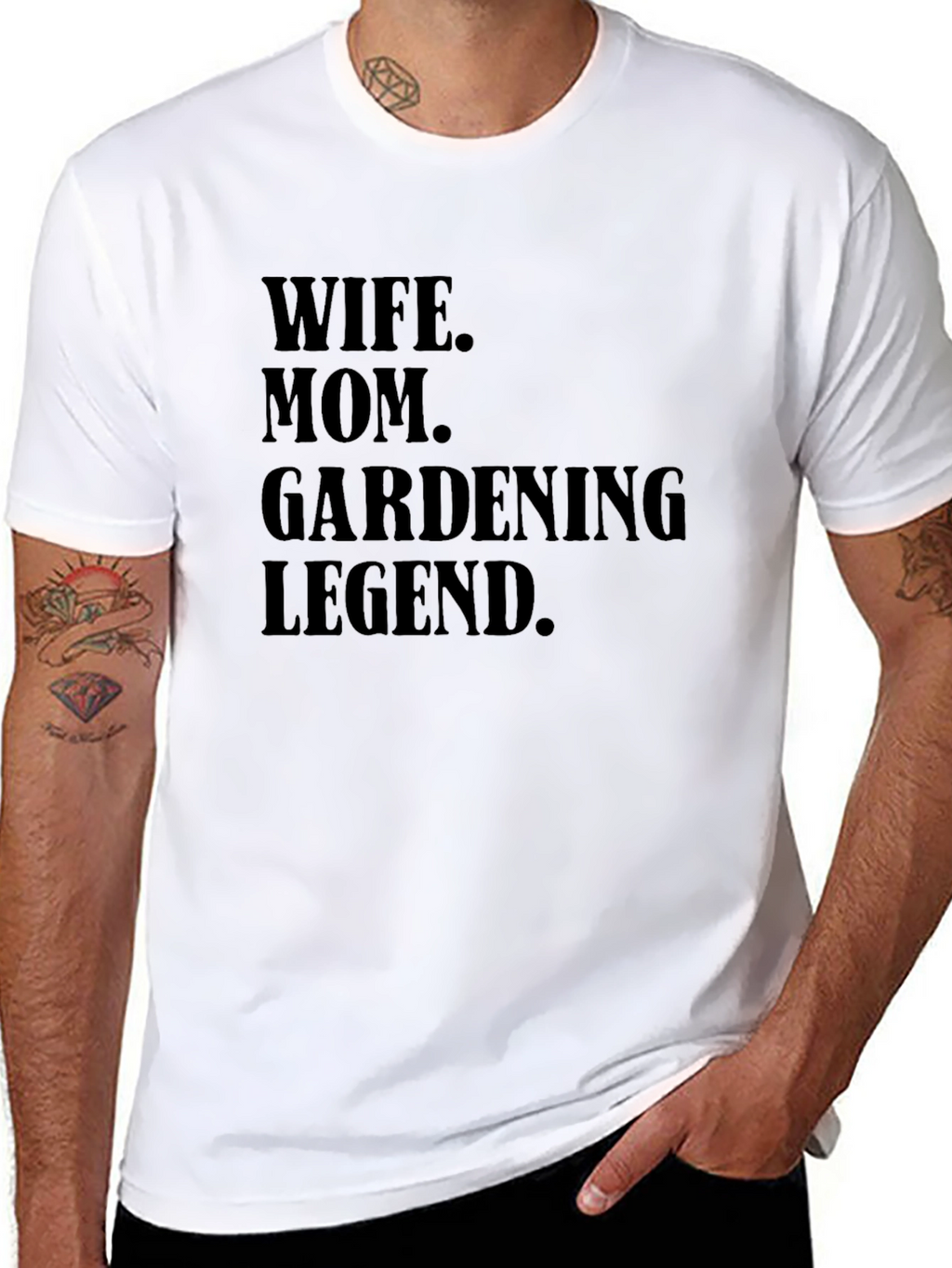Wife Mom Gardening Legend T-Shirt - Black