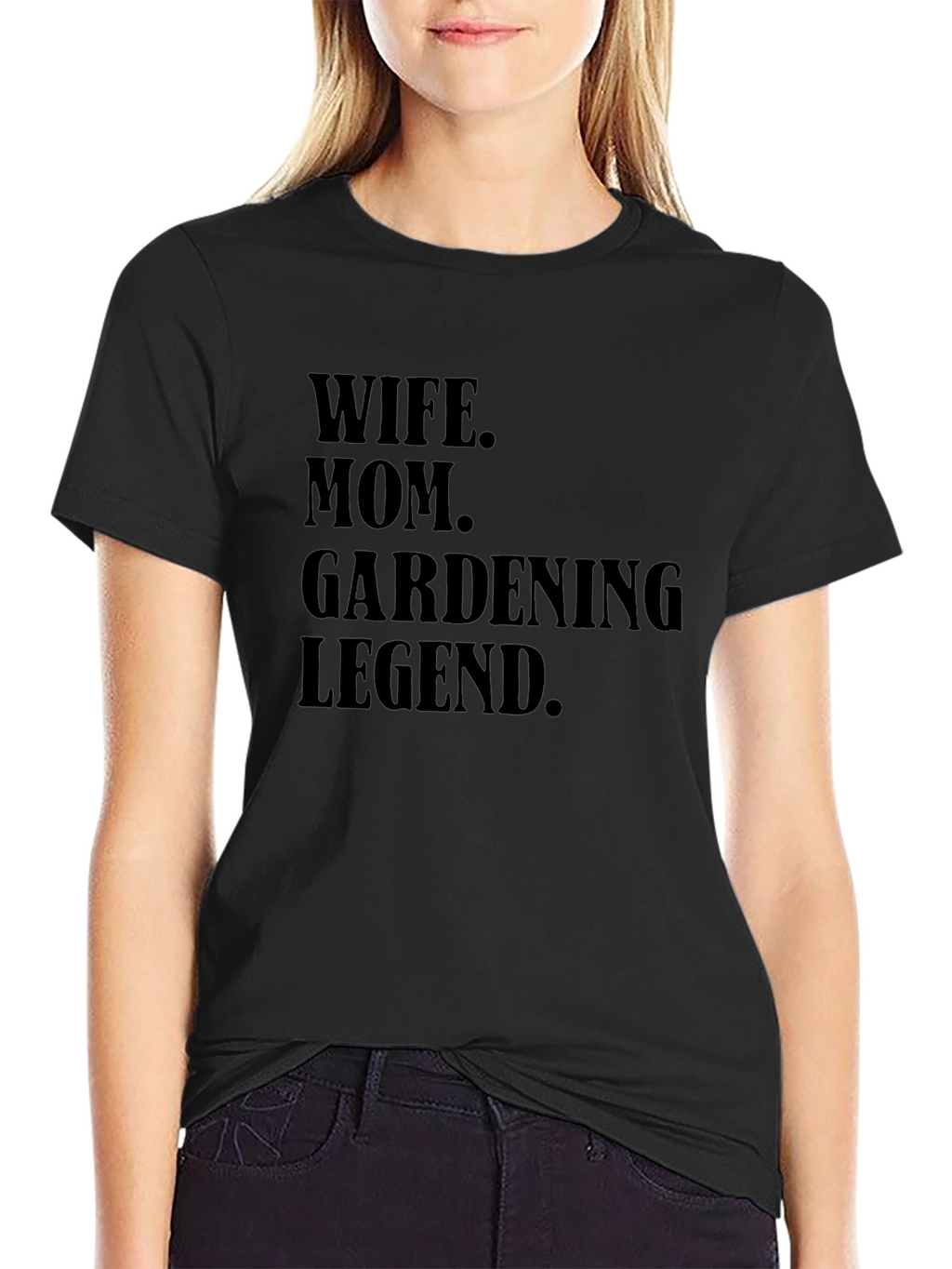 Wife Mom Gardening Legend T-Shirt - Black