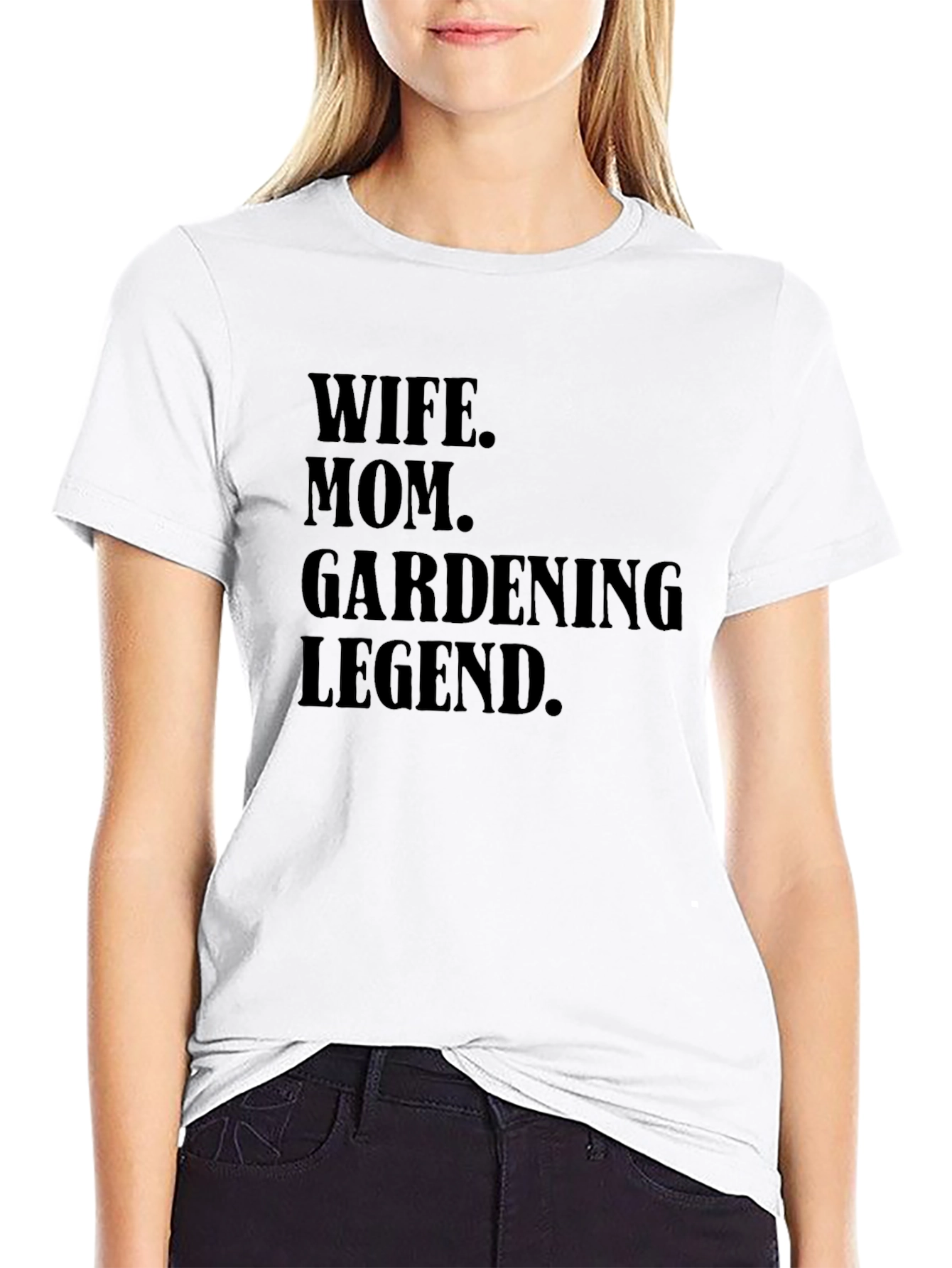 Wife Mom Gardening Legend T-Shirt - Black