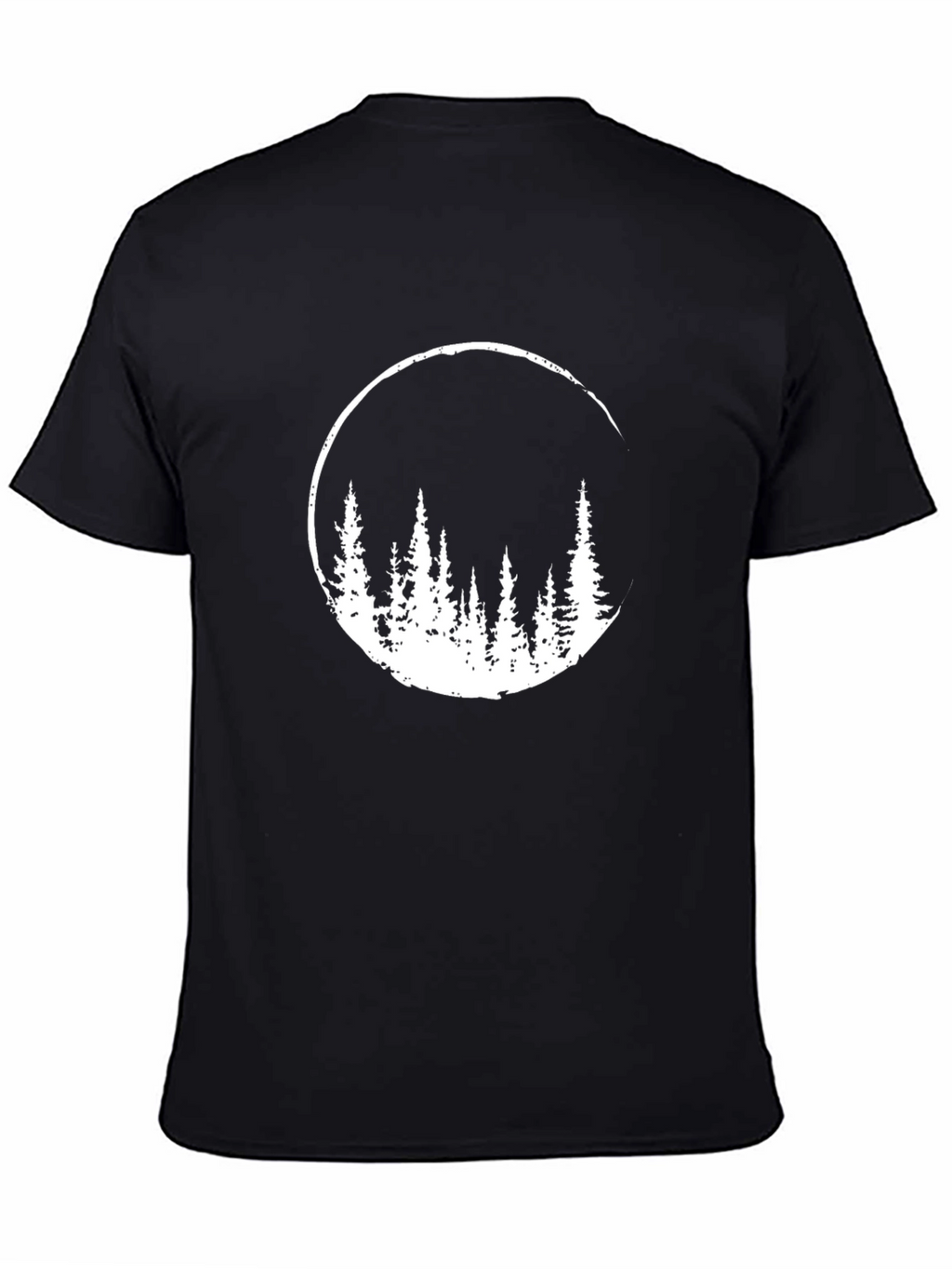 Nature Scene Graphic Tee - Black Cotton Blend Shirt