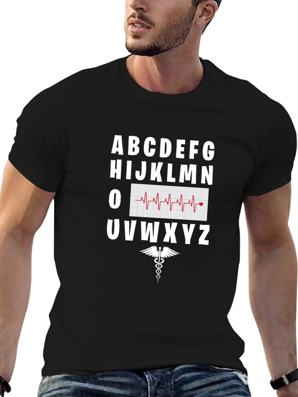 Healthcare Alphabet Tee - Heartbeat Nurse Doctor Shirt