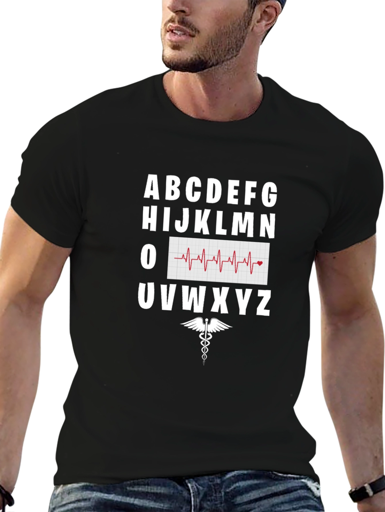 Healthcare Alphabet Tee - Heartbeat Nurse Doctor Shirt
