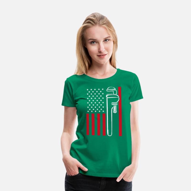 4th Of July US Flag Pipe Wrench Plumber