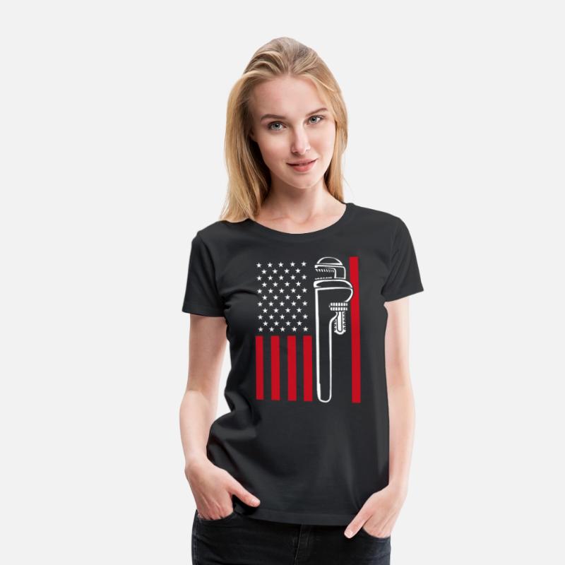 4th Of July US Flag Pipe Wrench Plumber