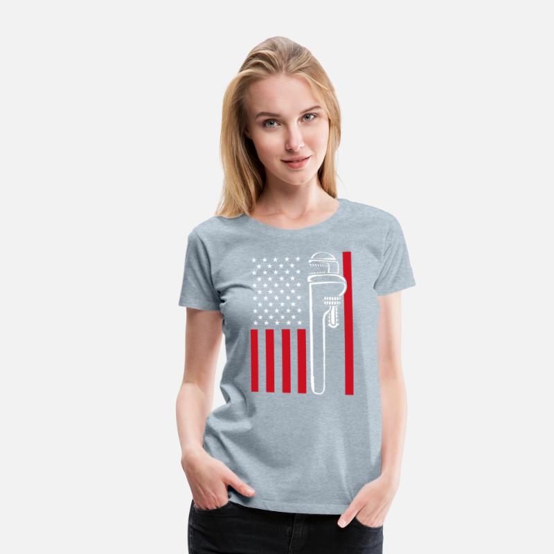 4th Of July US Flag Pipe Wrench Plumber