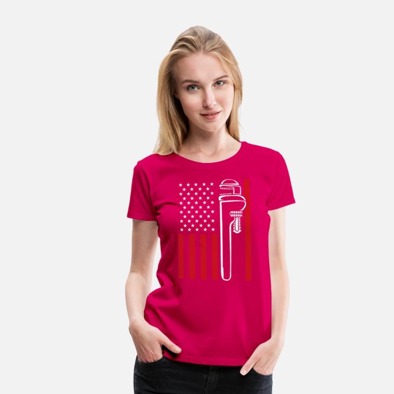 4th Of July US Flag Pipe Wrench Plumber