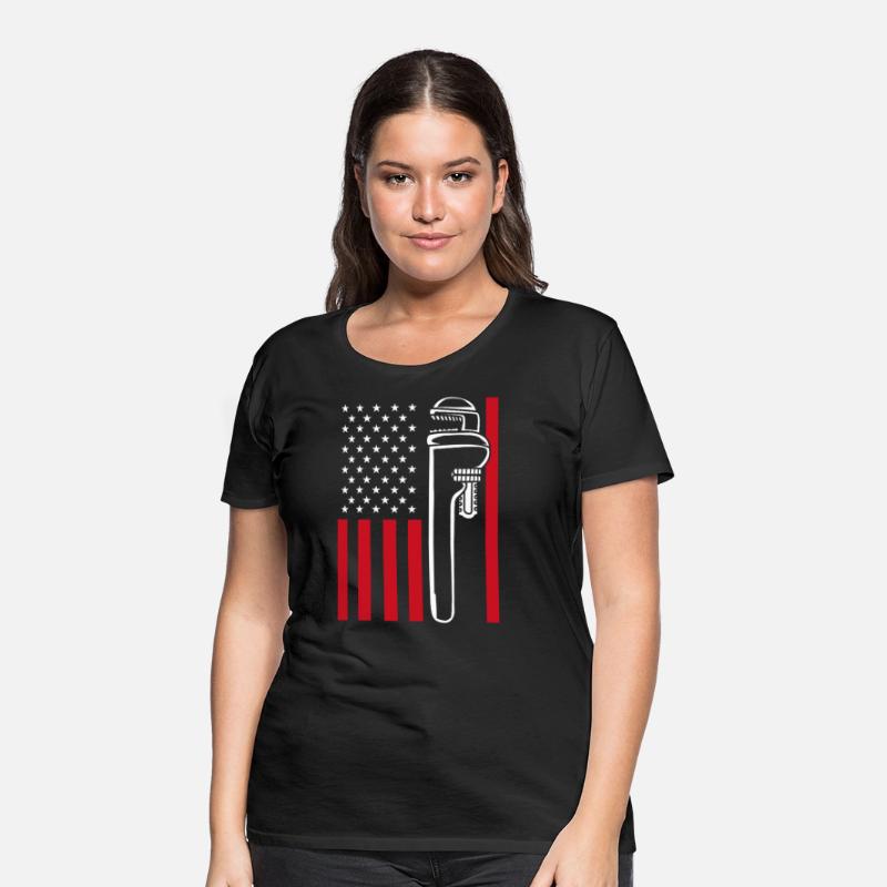 4th Of July US Flag Pipe Wrench Plumber