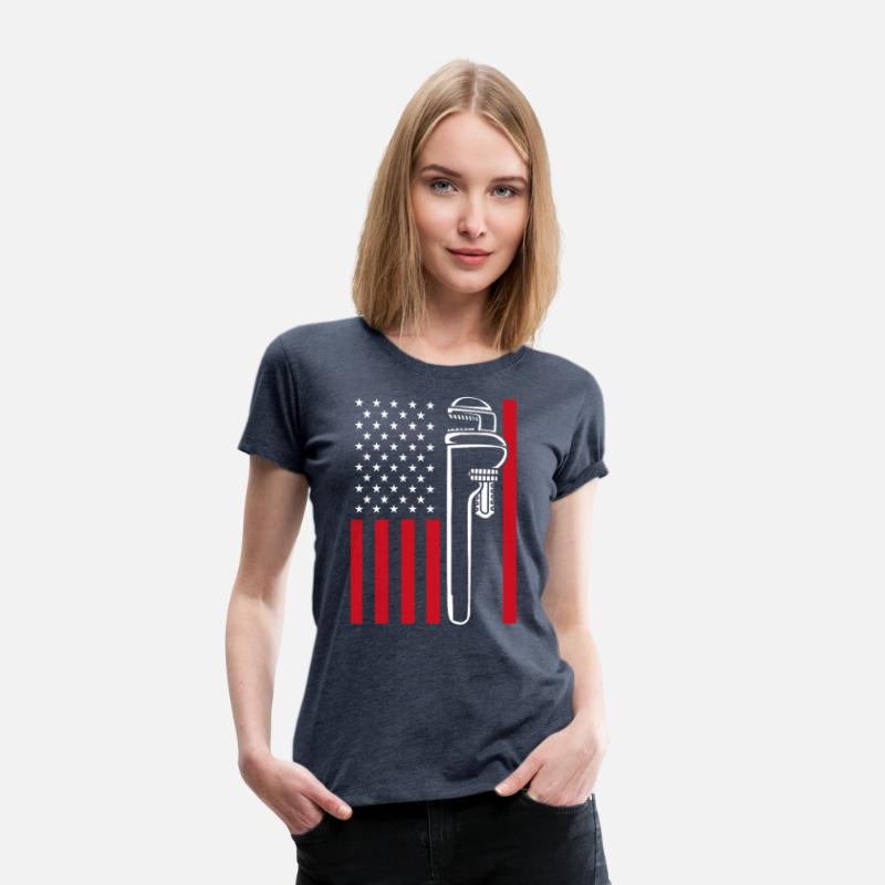 4th Of July US Flag Pipe Wrench Plumber