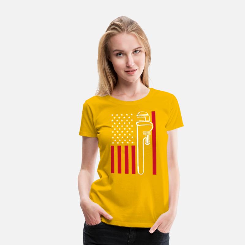 4th Of July US Flag Pipe Wrench Plumber
