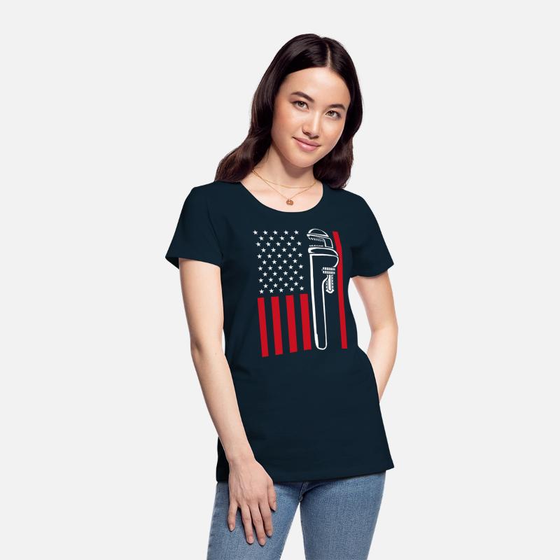 4th Of July US Flag Pipe Wrench Plumber