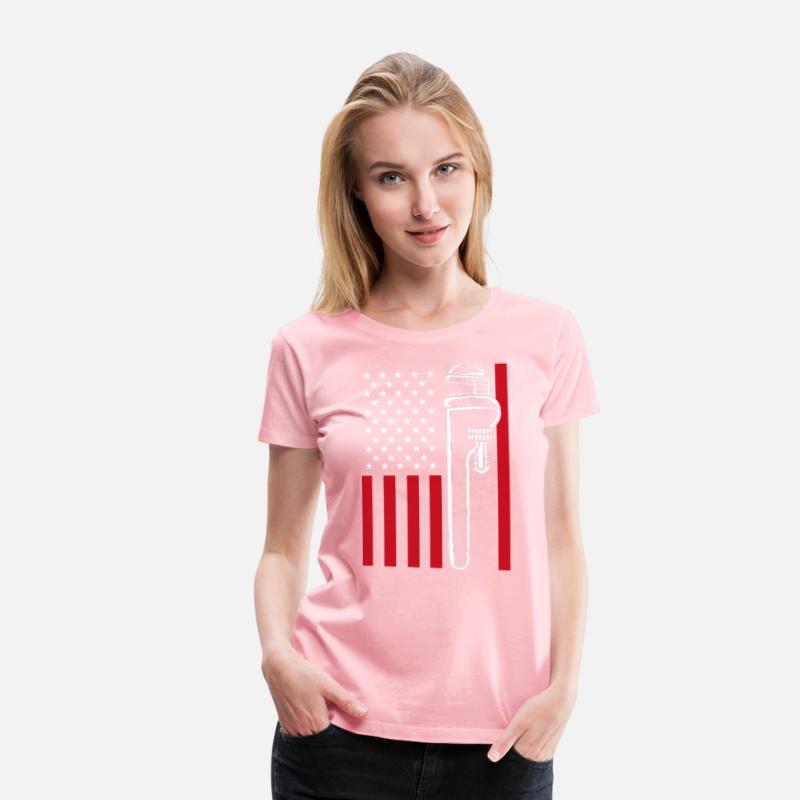 4th Of July US Flag Pipe Wrench Plumber
