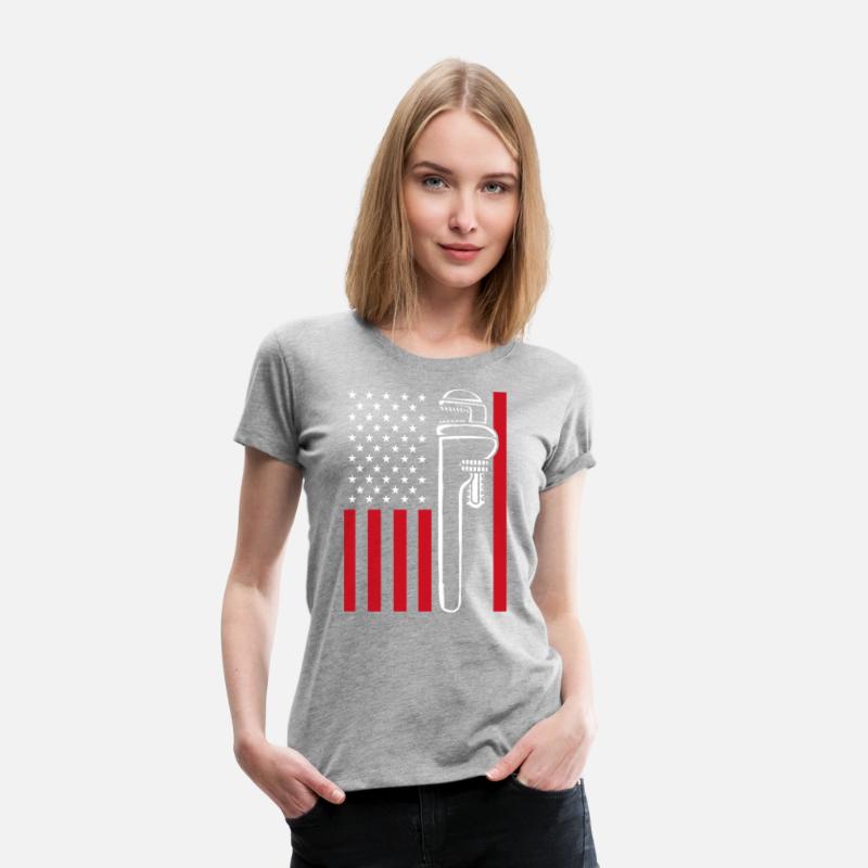 4th Of July US Flag Pipe Wrench Plumber