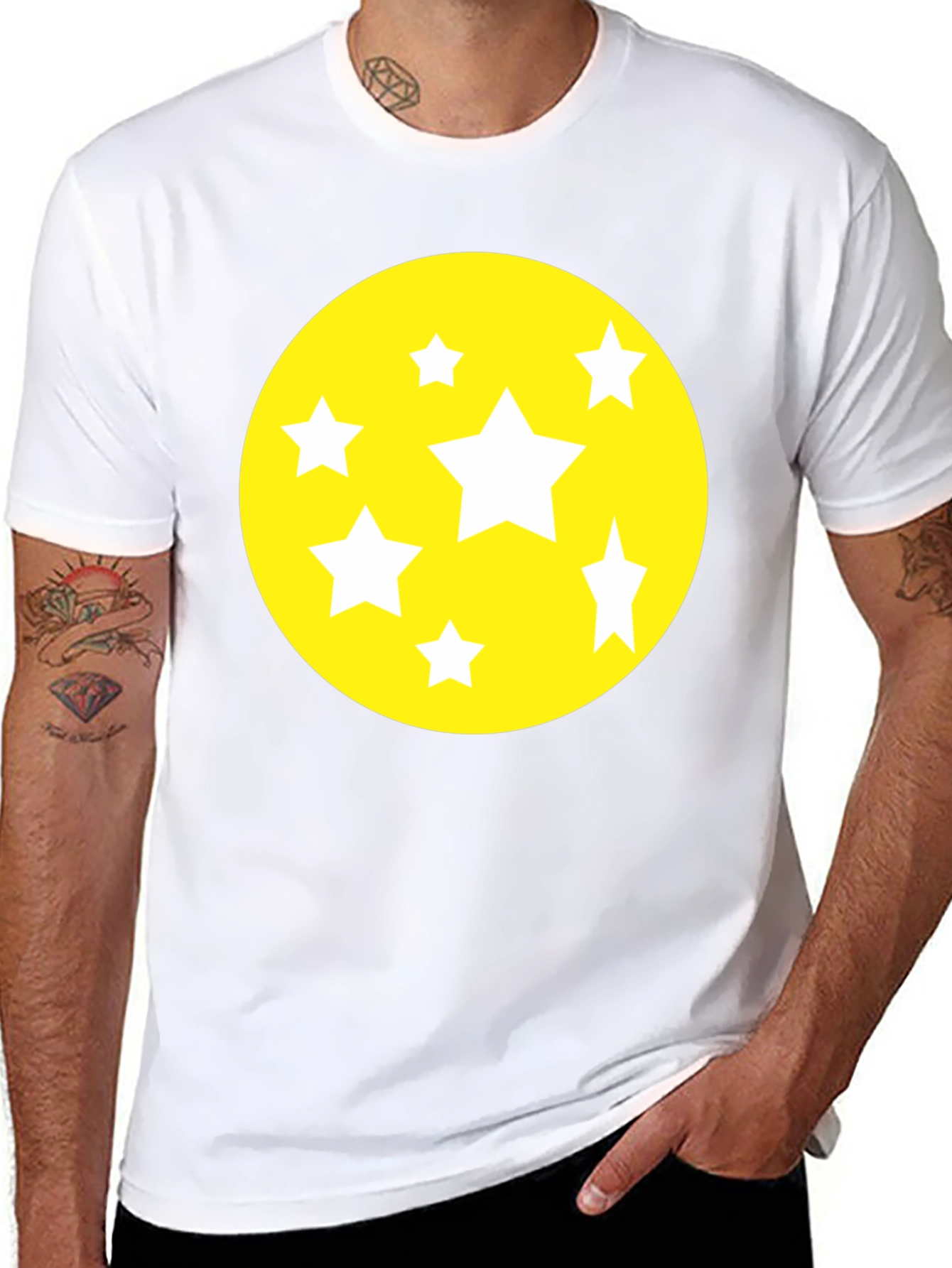 Starry Graphic Tee - Black Cotton Comfort