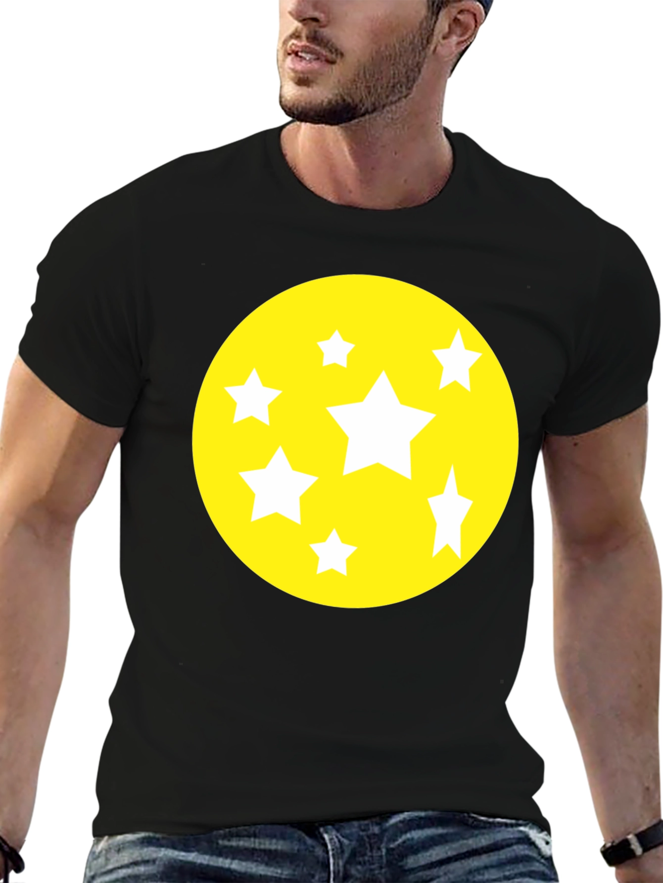 Starry Graphic Tee - Black Cotton Comfort