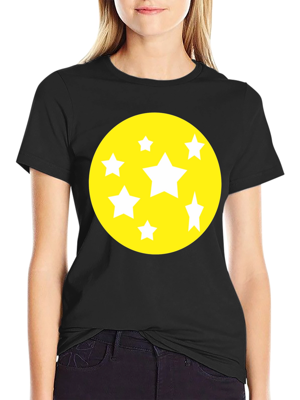 Starry Graphic Tee - Black Cotton Comfort