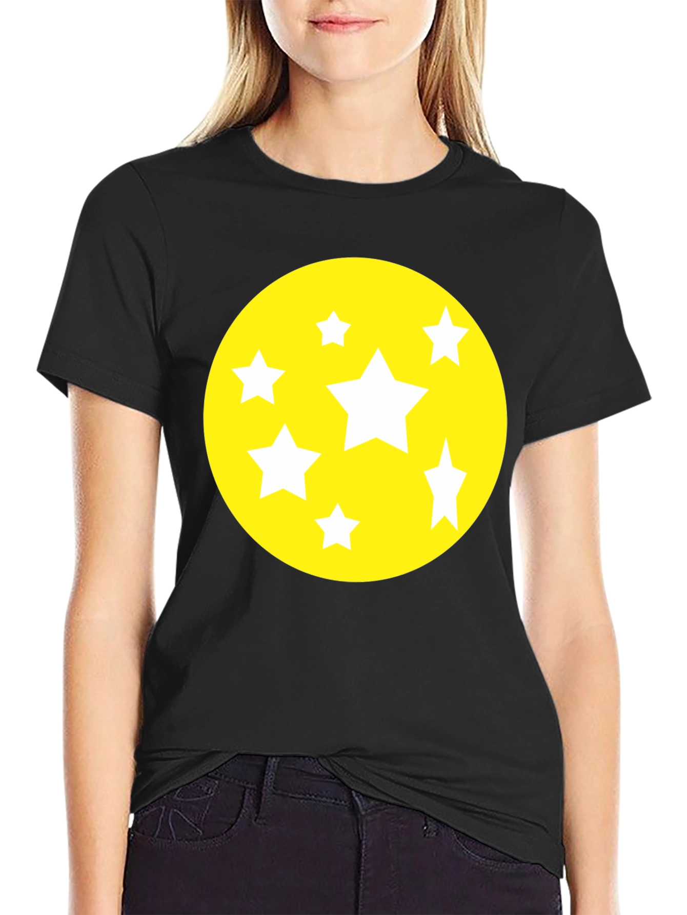 Starry Graphic Tee - Black Cotton Comfort