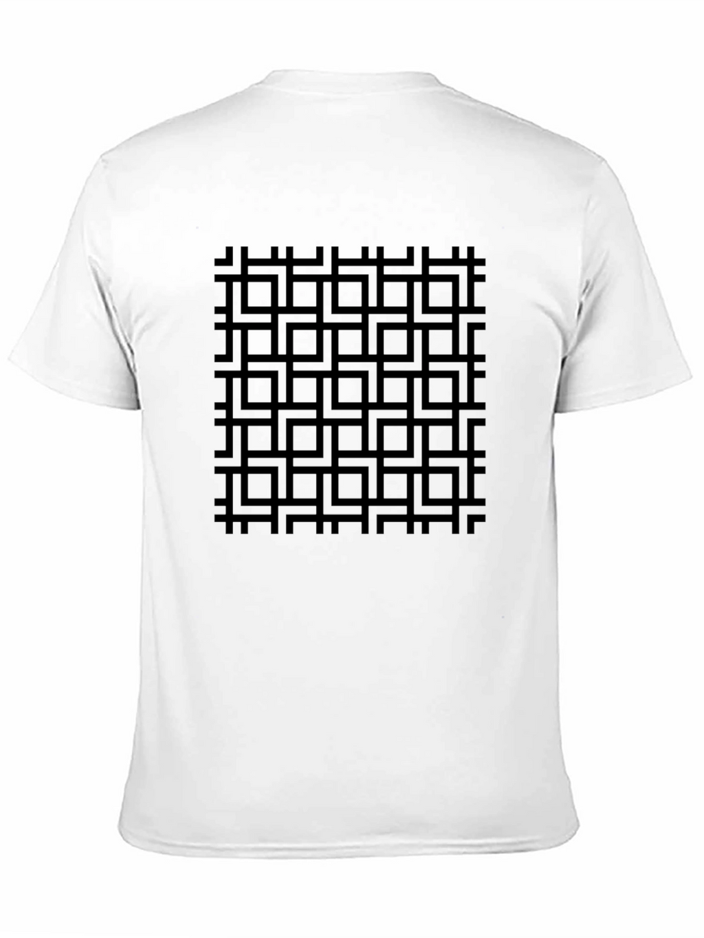 Geometric Grid Black T-Shirt
