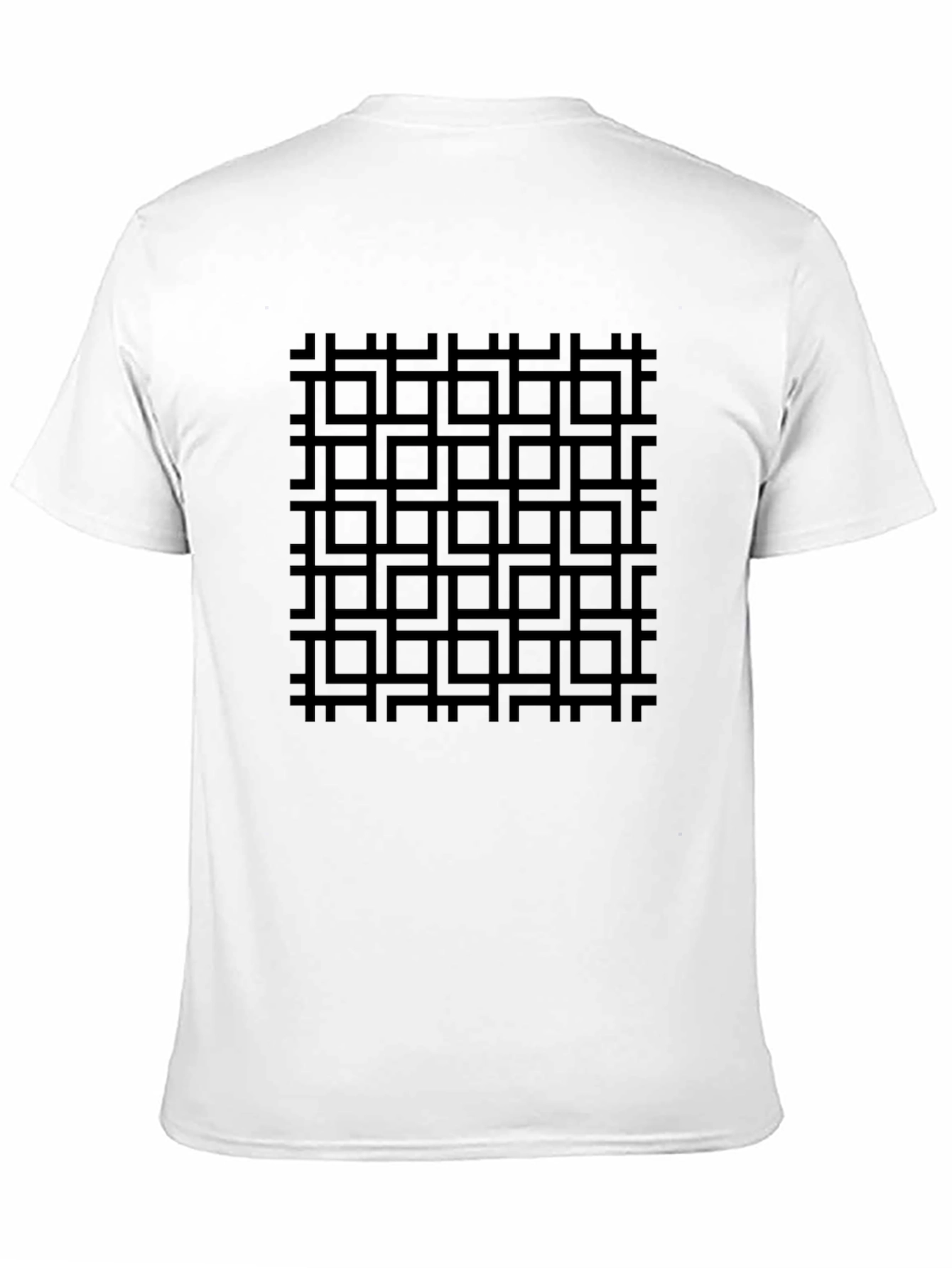 Geometric Grid Black T-Shirt