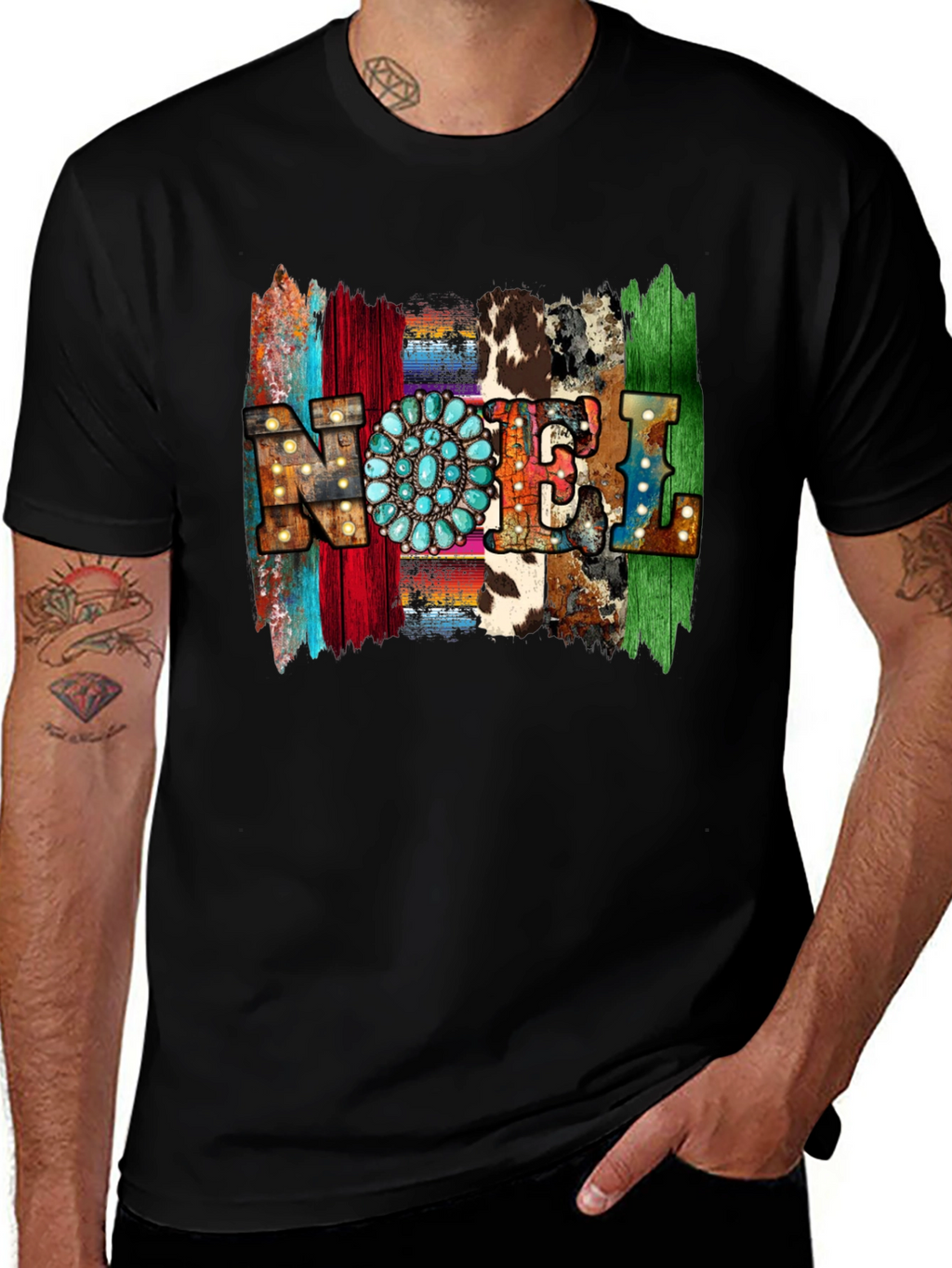 Western Style NOEL T-Shirt - Holiday Festive Tee