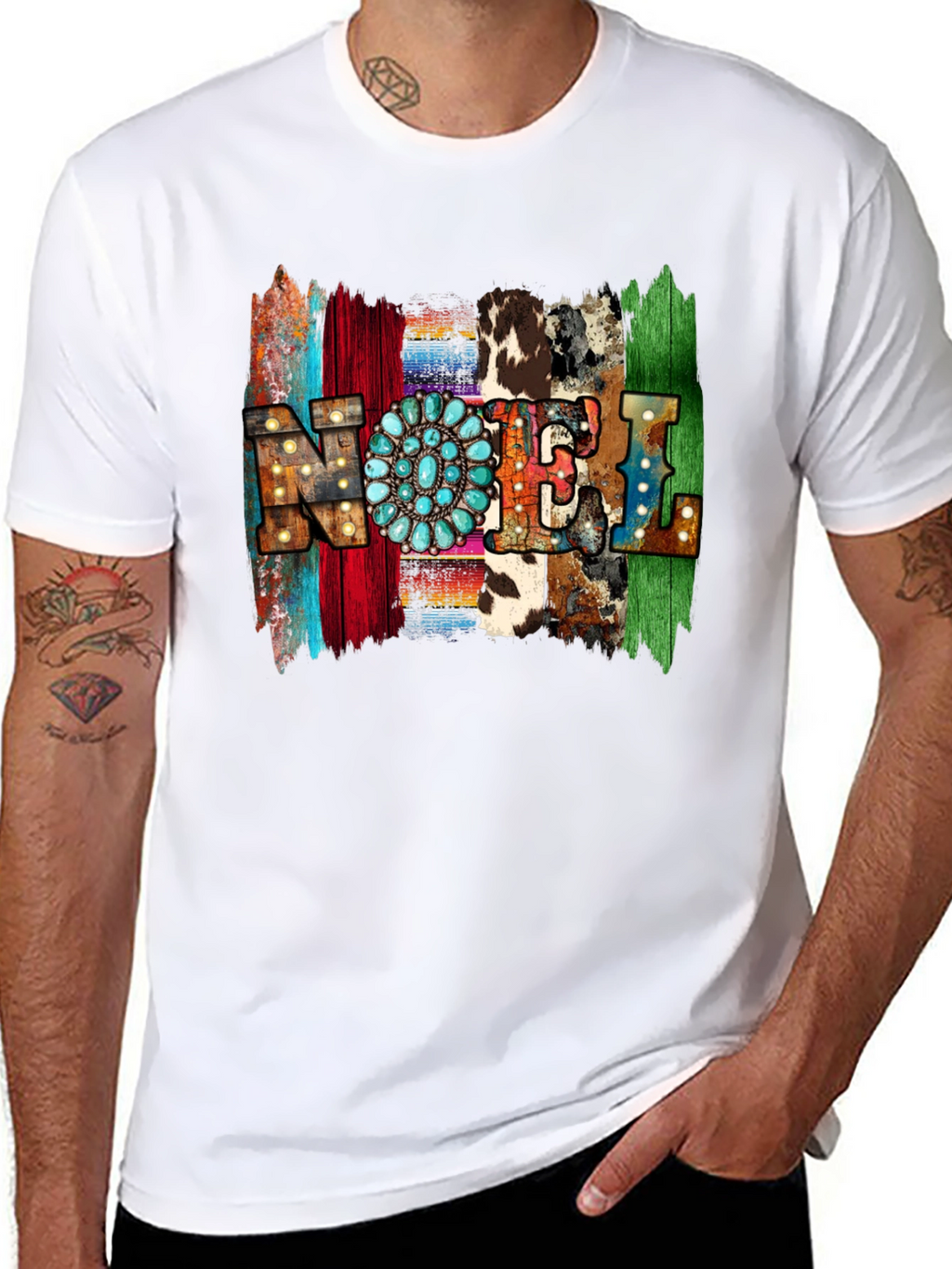 Western Style NOEL T-Shirt - Holiday Festive Tee