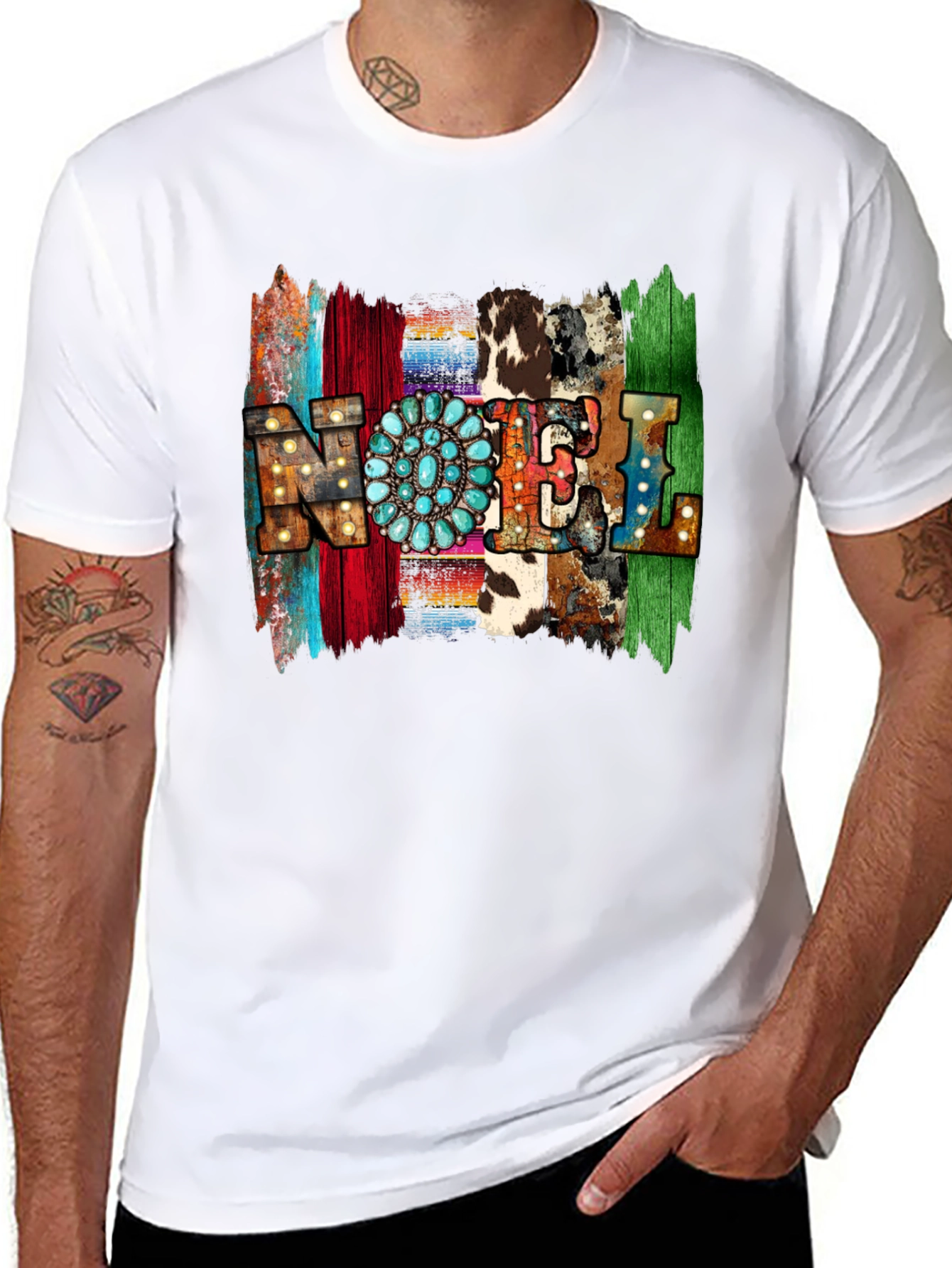 Western Style NOEL T-Shirt - Holiday Festive Tee