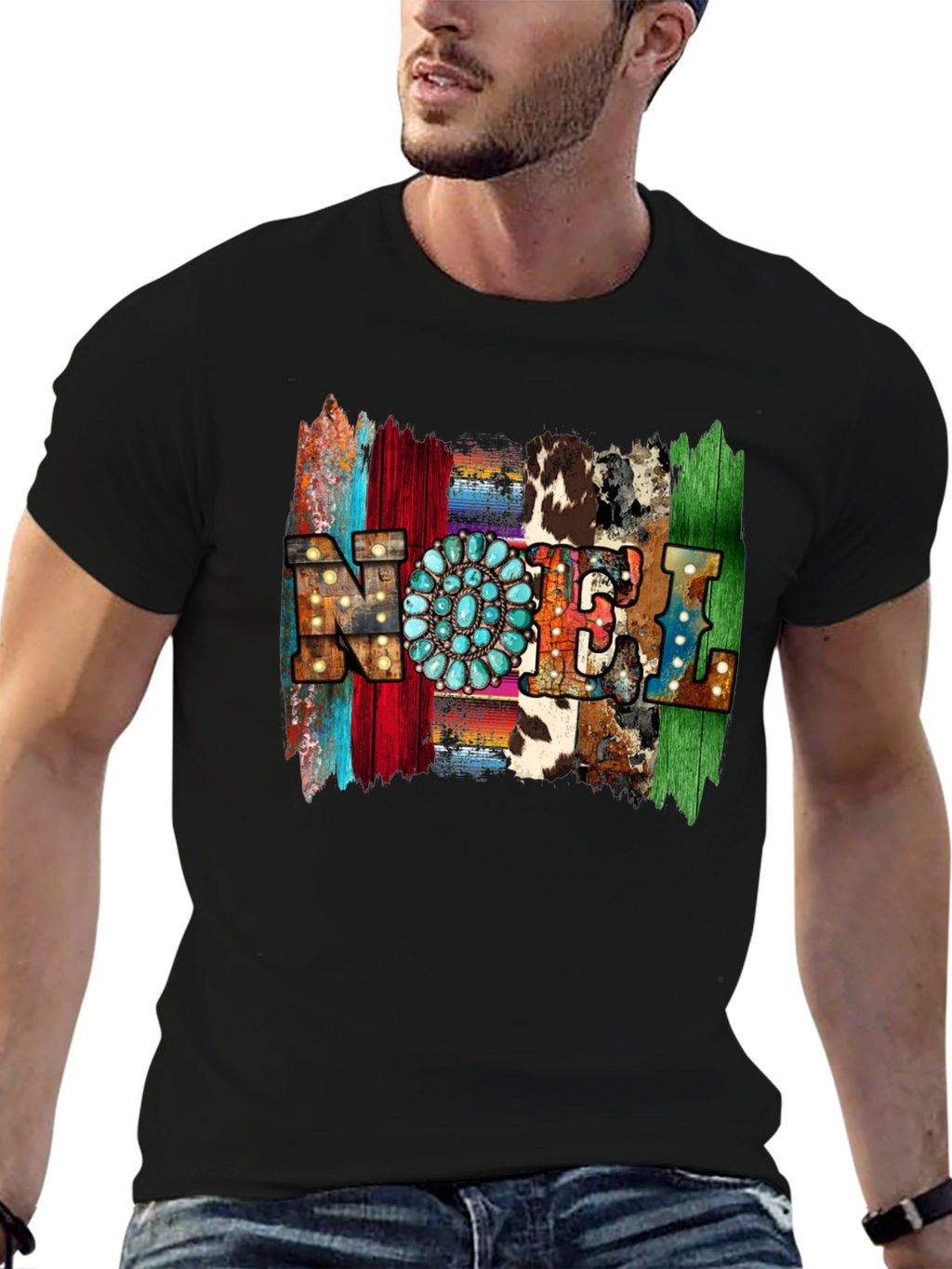 Western Style NOEL T-Shirt - Holiday Festive Tee