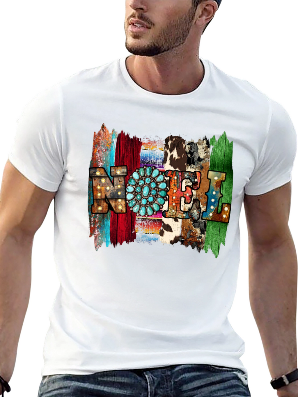 Western Style NOEL T-Shirt - Holiday Festive Tee