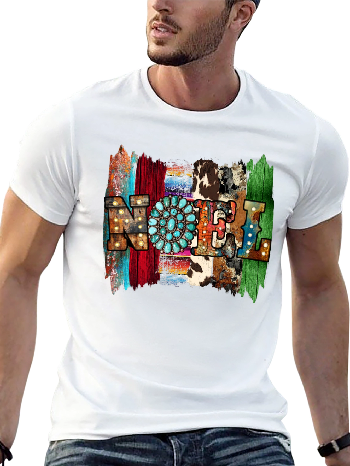 Western Style NOEL T-Shirt - Holiday Festive Tee