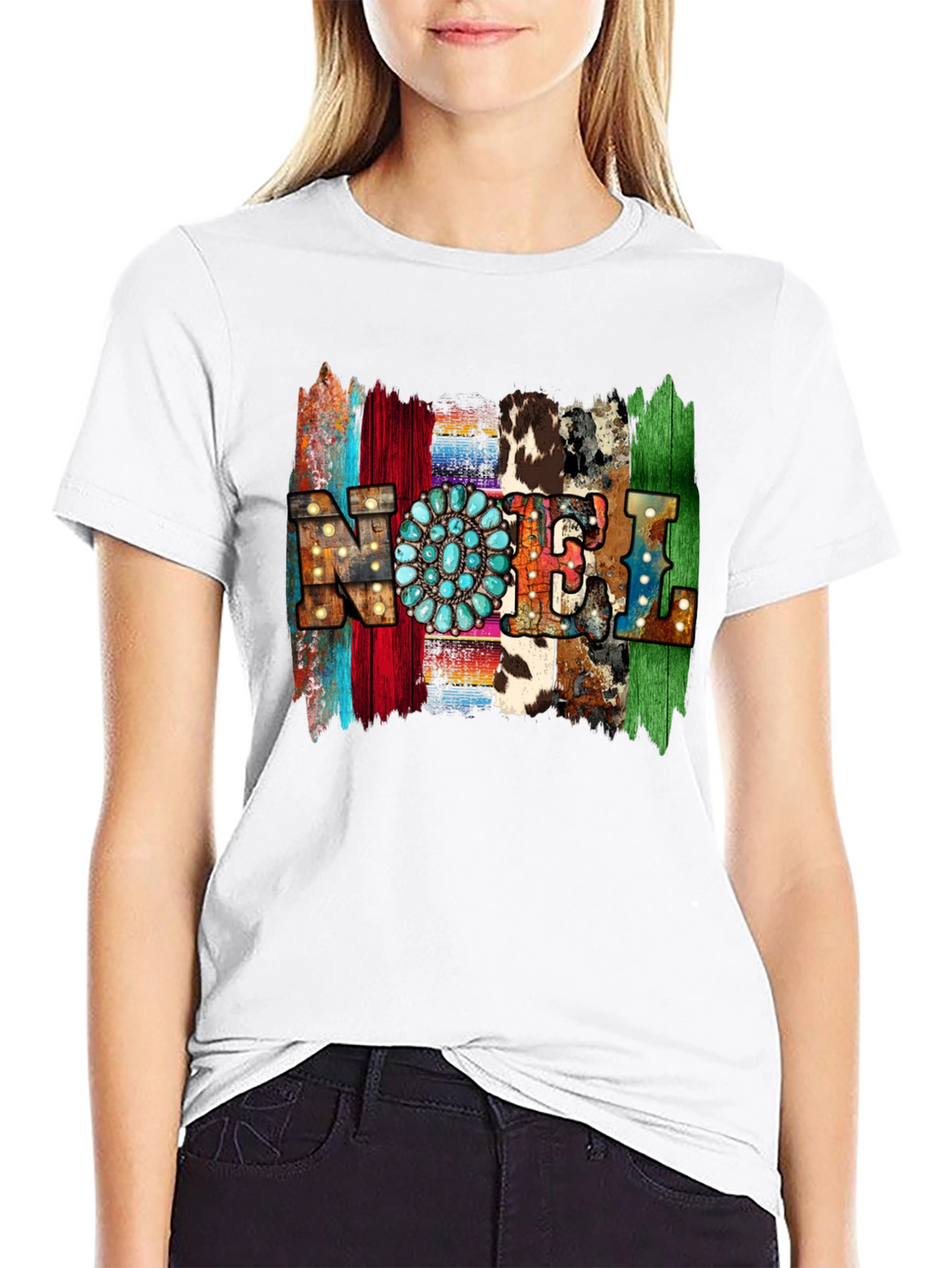 Western Style NOEL T-Shirt - Holiday Festive Tee