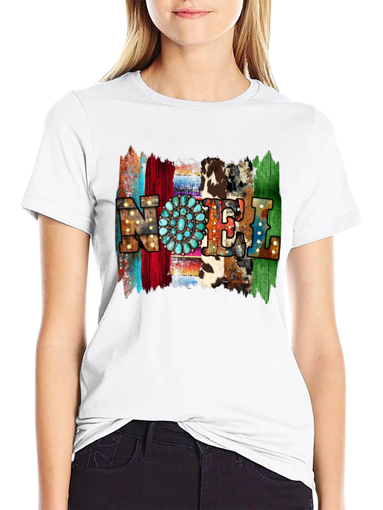Western Style NOEL T-Shirt - Holiday Festive Tee
