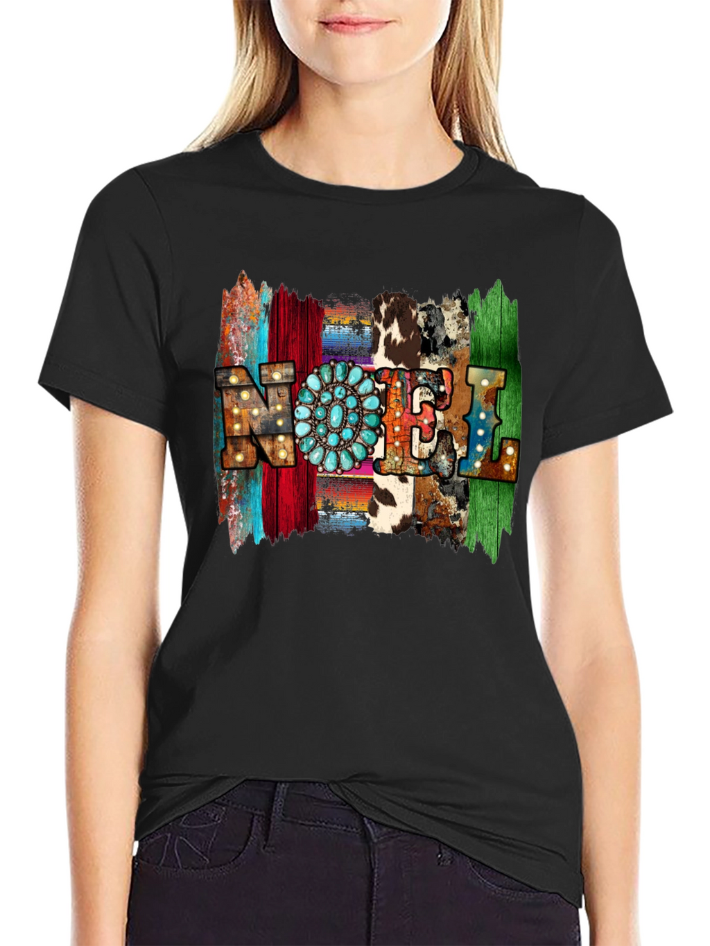 Western Style NOEL T-Shirt - Holiday Festive Tee