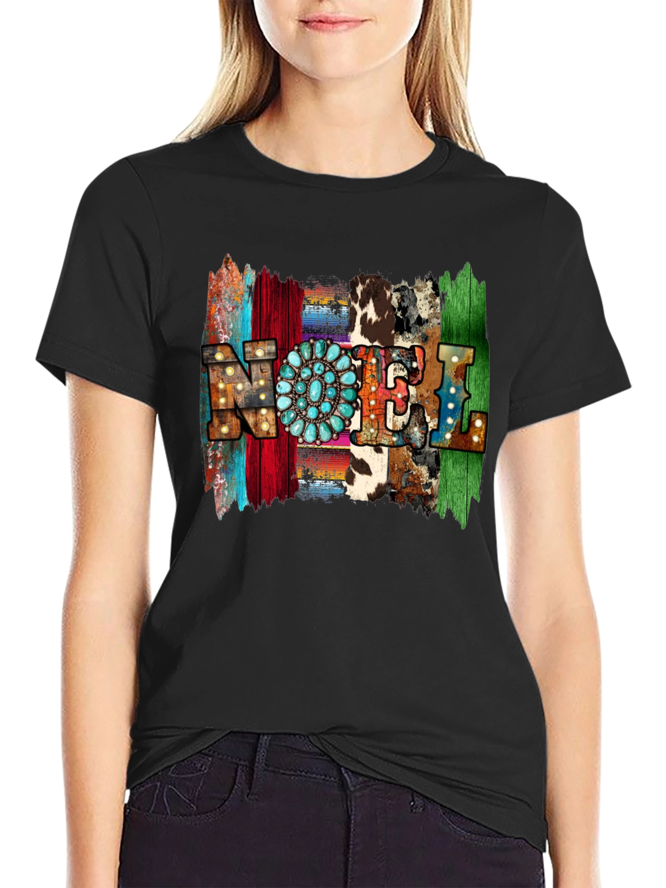 Western Style NOEL T-Shirt - Holiday Festive Tee