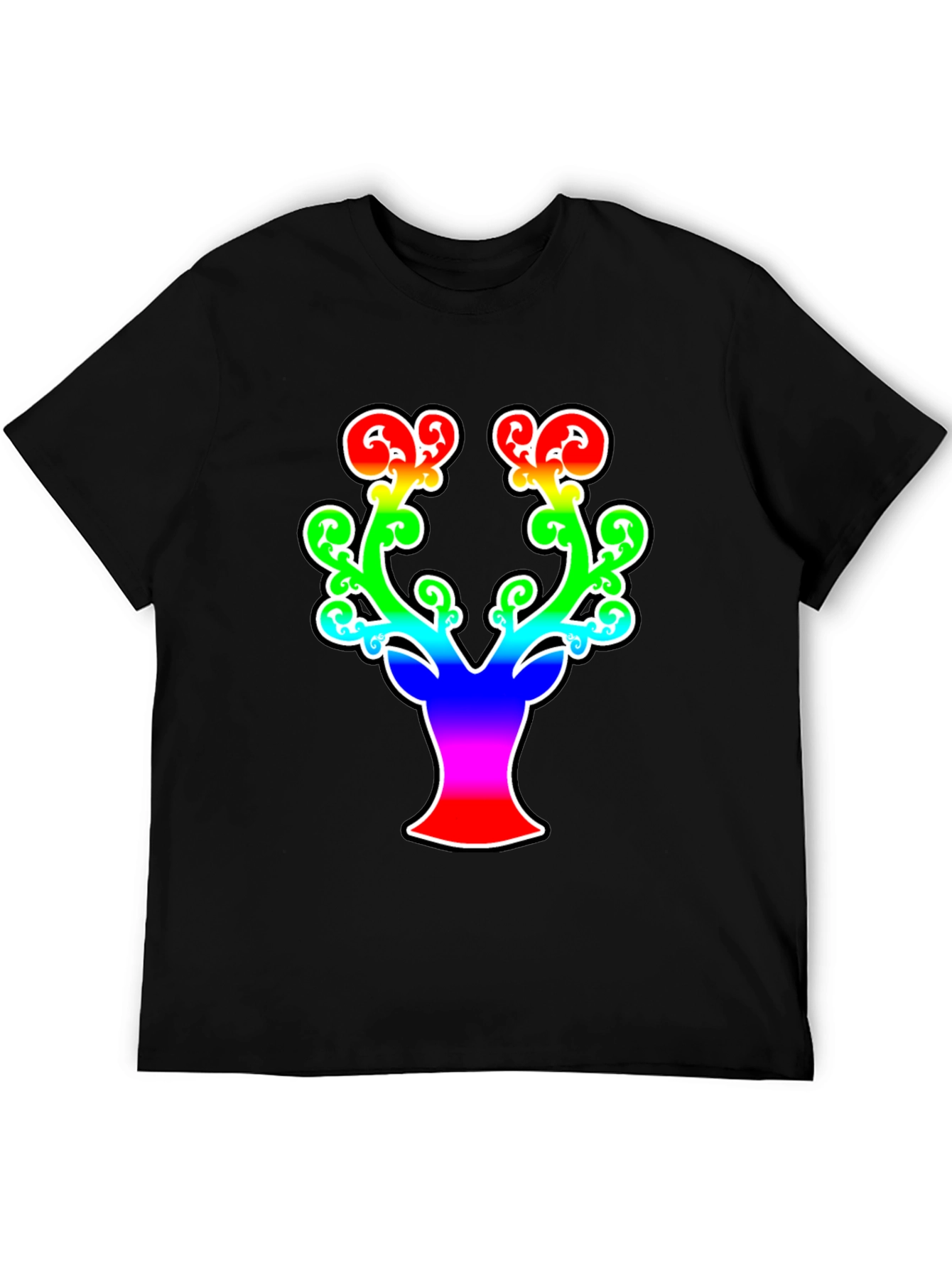 Rainbow Stag Graphic Tee - Mens Black T-Shirt