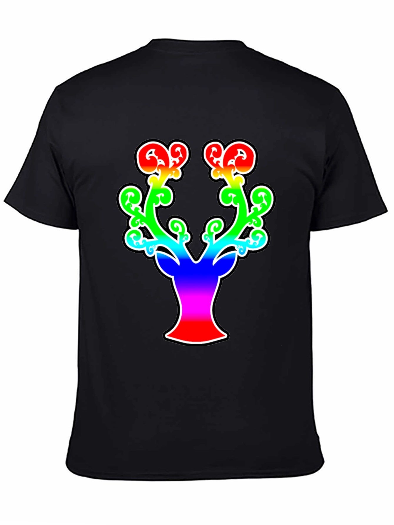 Rainbow Stag Graphic Tee - Mens Black T-Shirt
