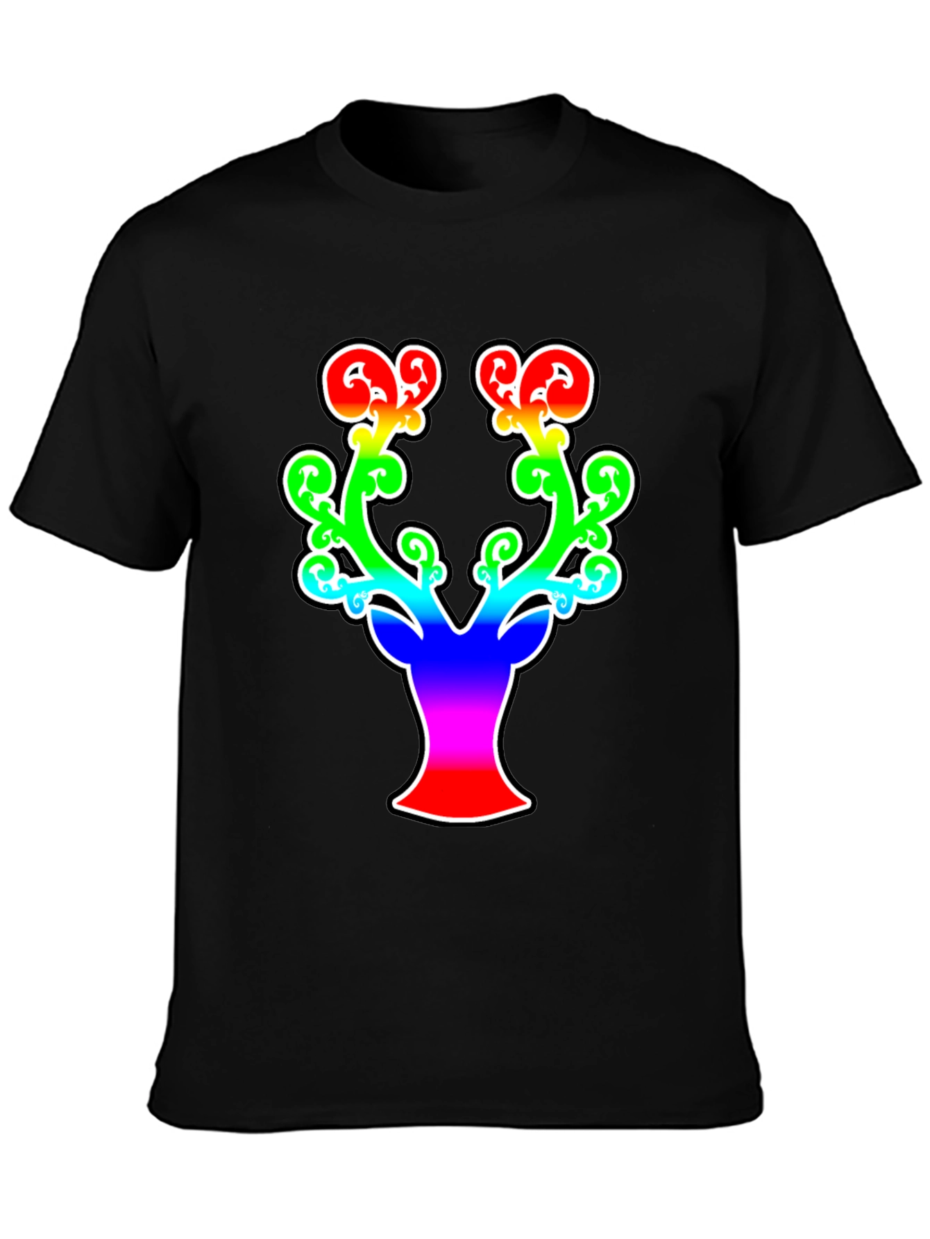 Rainbow Stag Graphic Tee - Mens Black T-Shirt