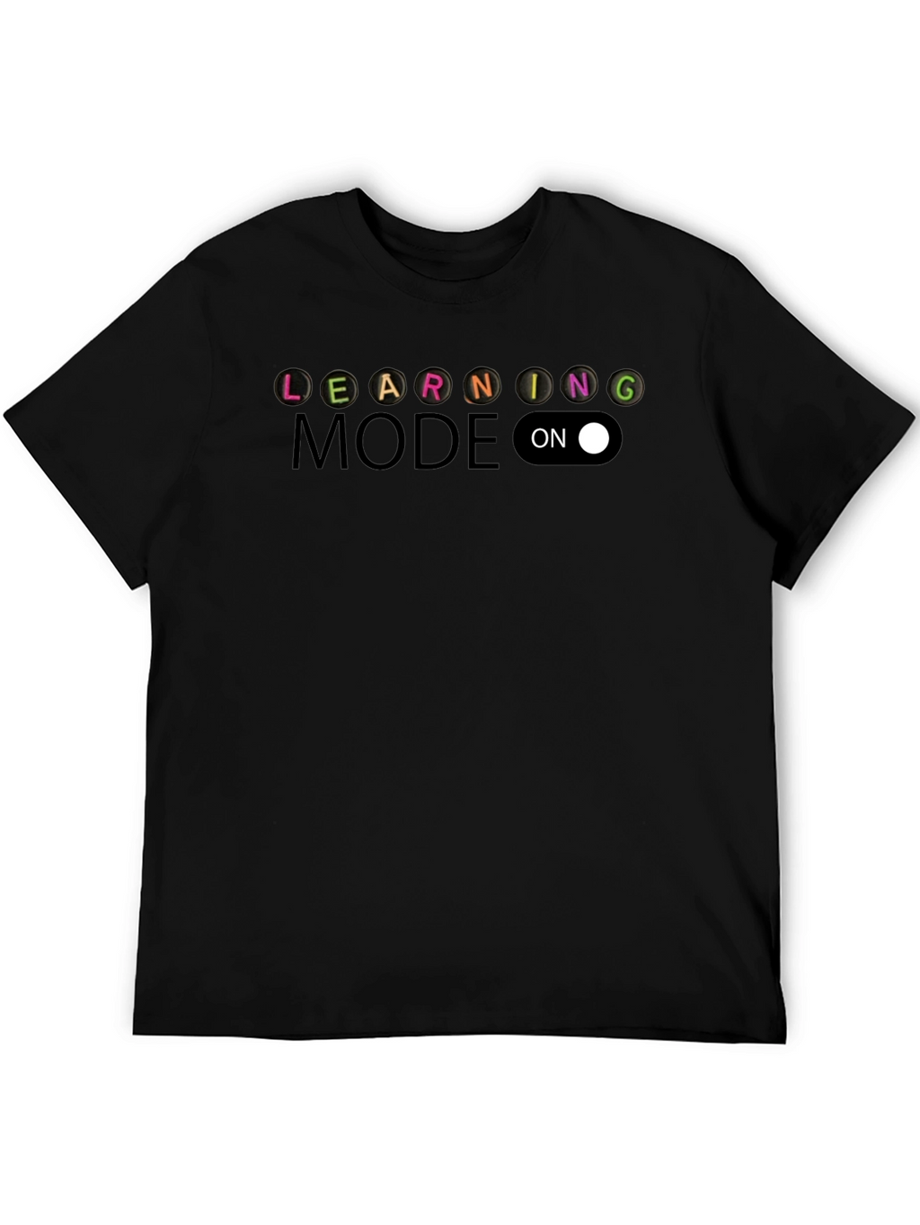 Learning Mode On Black T-Shirt