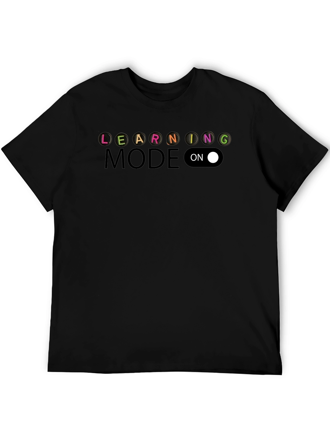 Learning Mode On Black T-Shirt