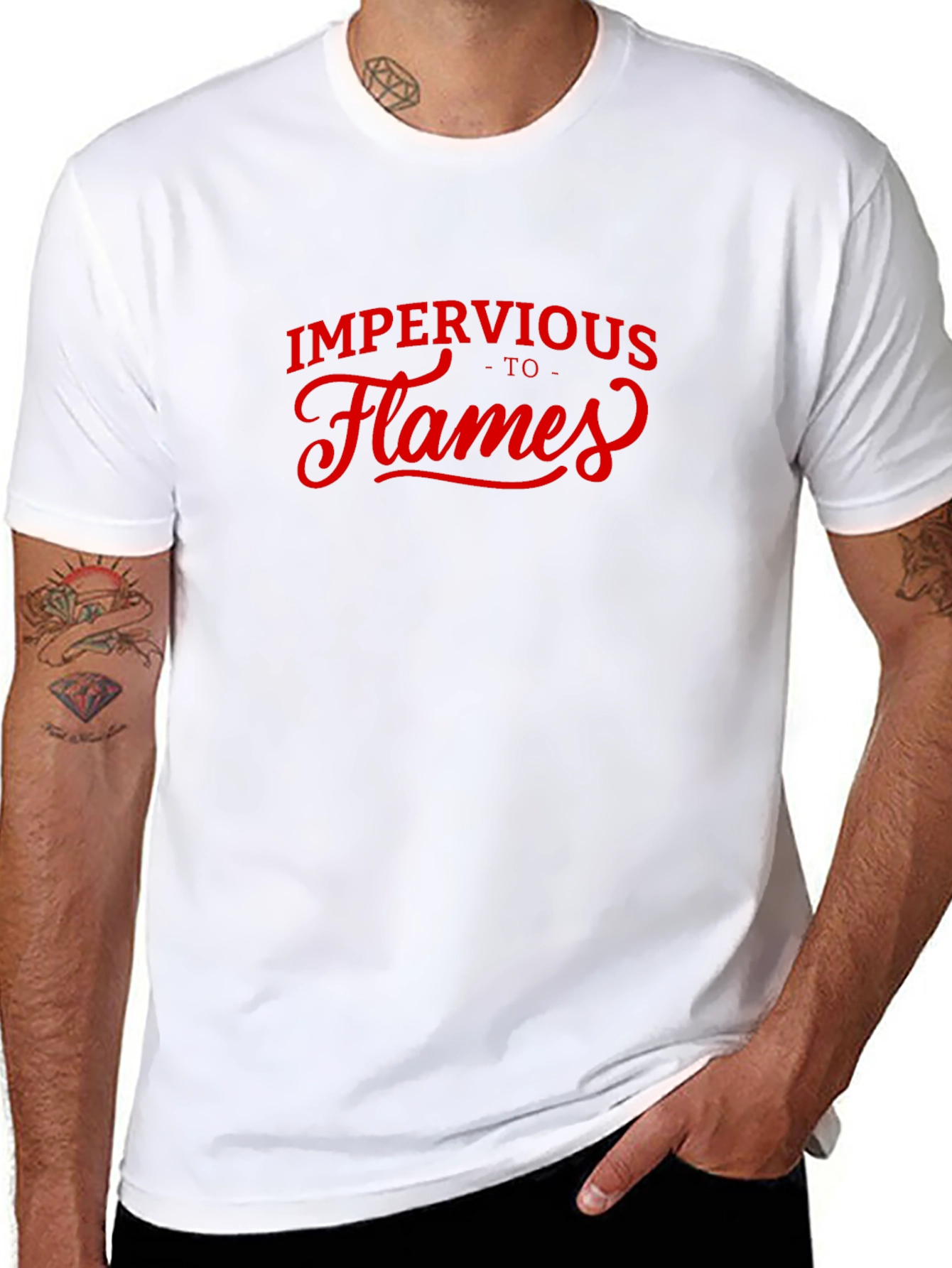 Impervious to Flames Graphic Tee - Black Cotton T-Shirt