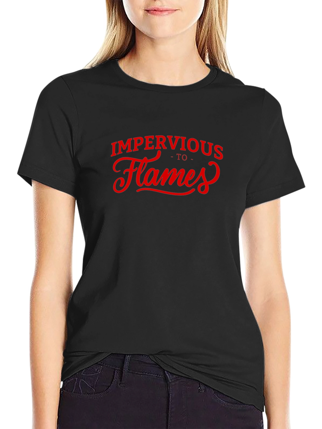 Impervious to Flames Graphic Tee - Black Cotton T-Shirt
