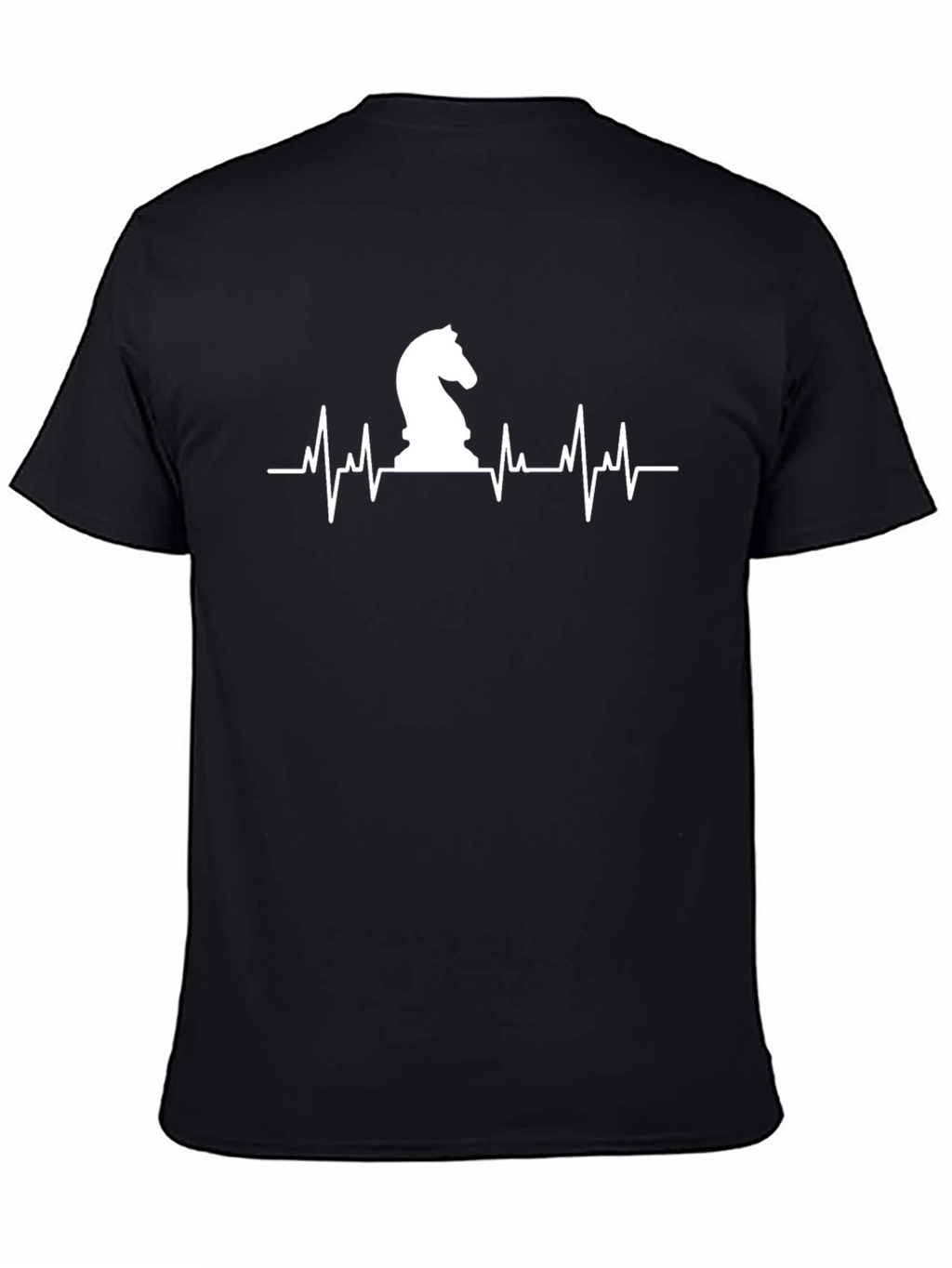 Chess Knight Heartbeat T-Shirt - Black