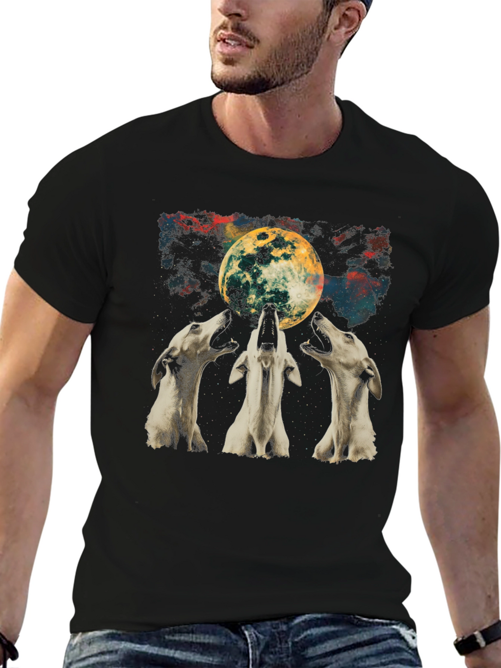 Wolf Moon Graphic Tee - Unisex Black T-Shirt