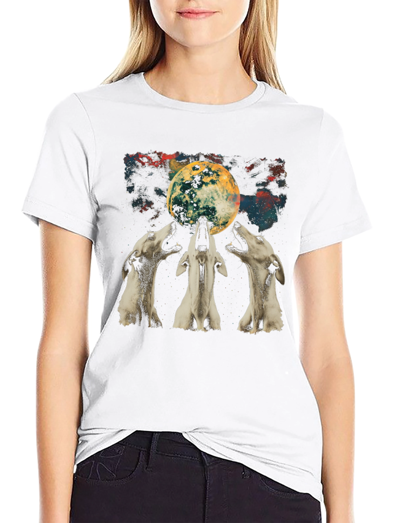 Wolf Moon Graphic Tee - Unisex Black T-Shirt