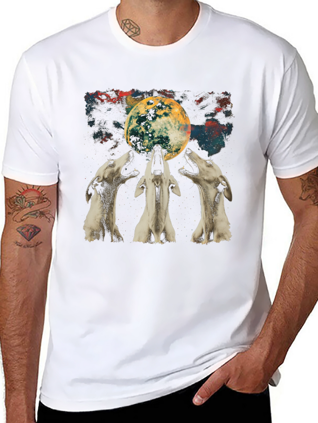 Wolf Moon Graphic Tee - Unisex Black T-Shirt