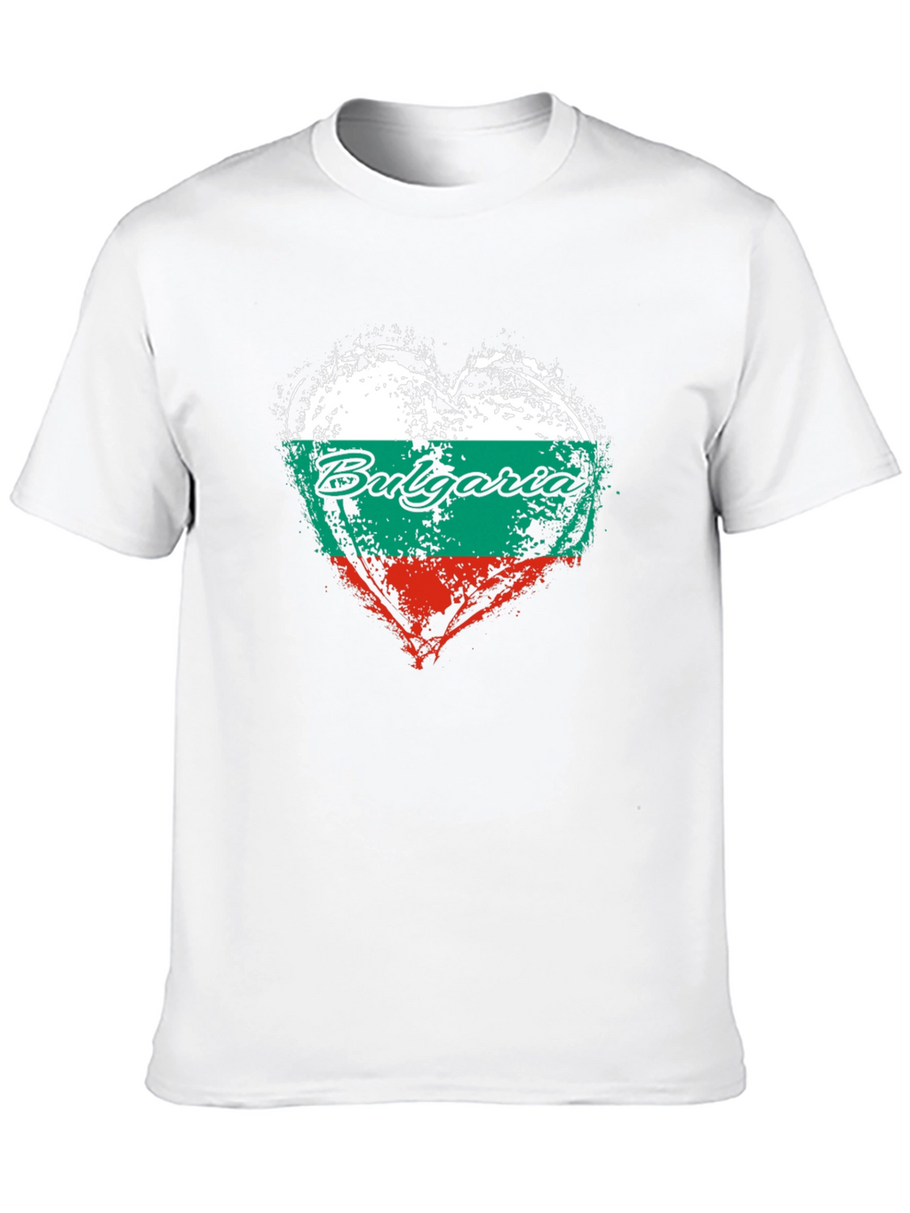 Bulgaria Flag Heart T-Shirt - Black