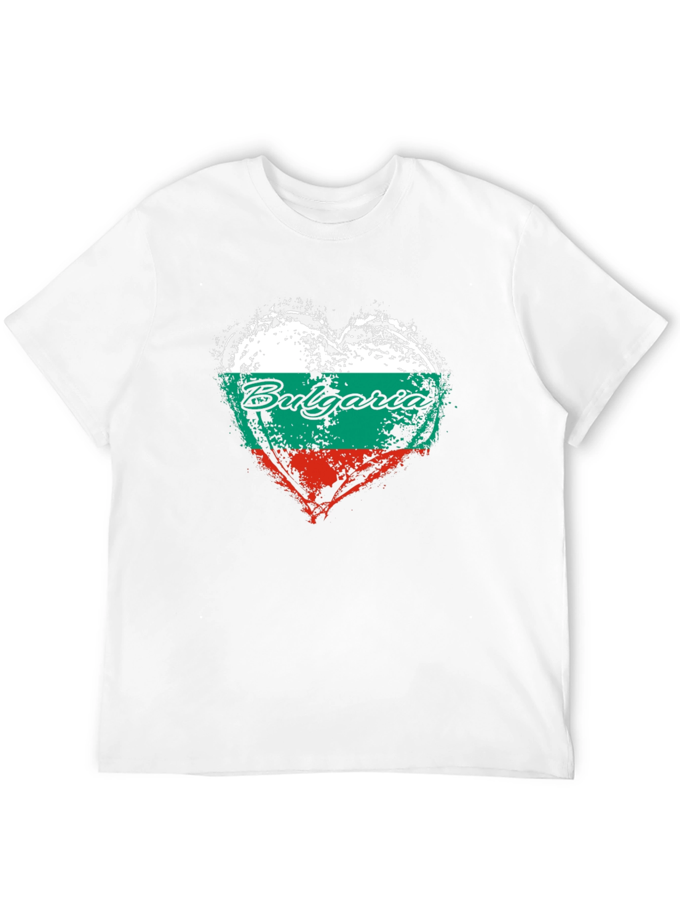 Bulgaria Flag Heart T-Shirt - Black