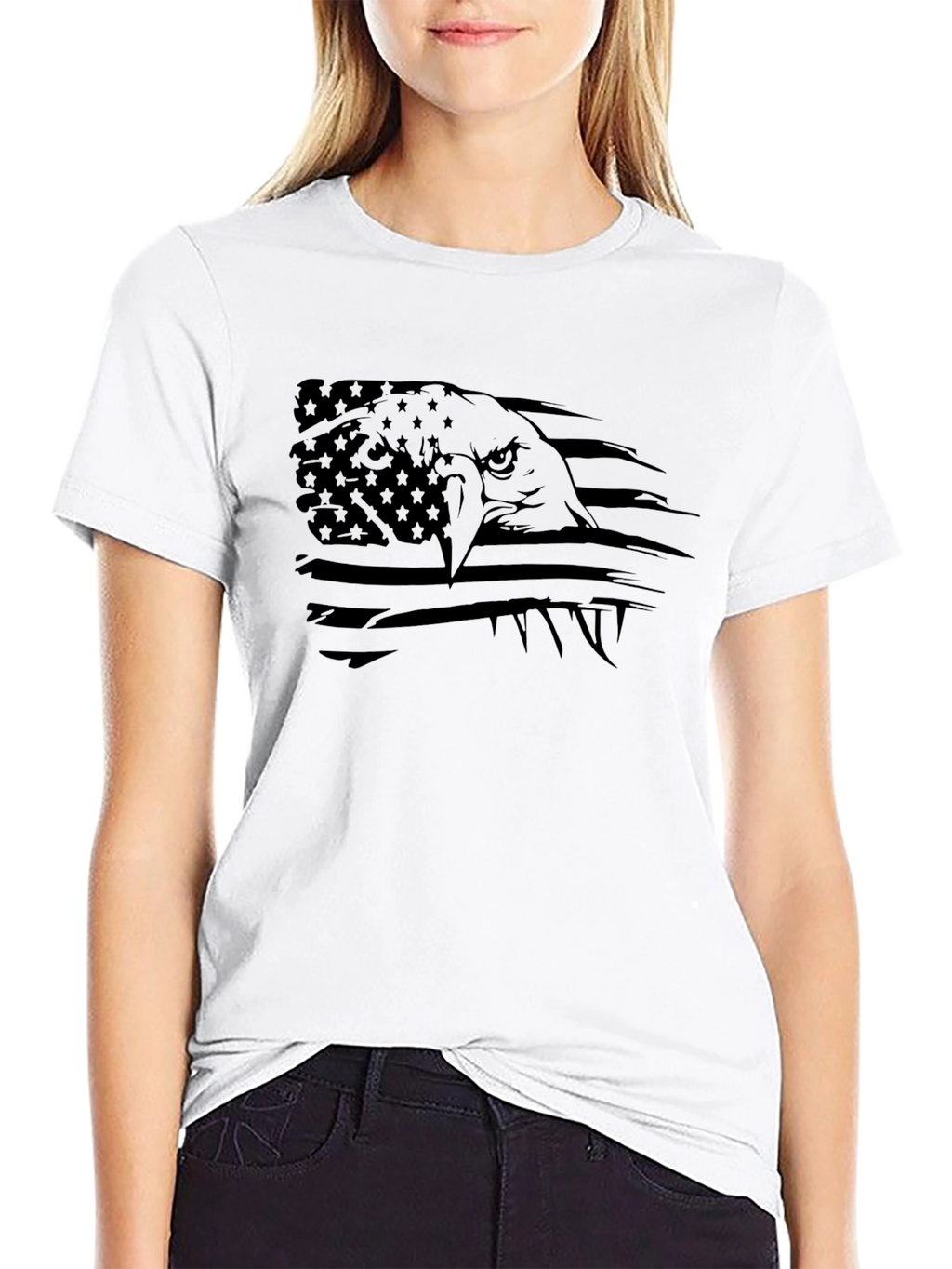 American Eagle Flag Graphic T-Shirt - Black
