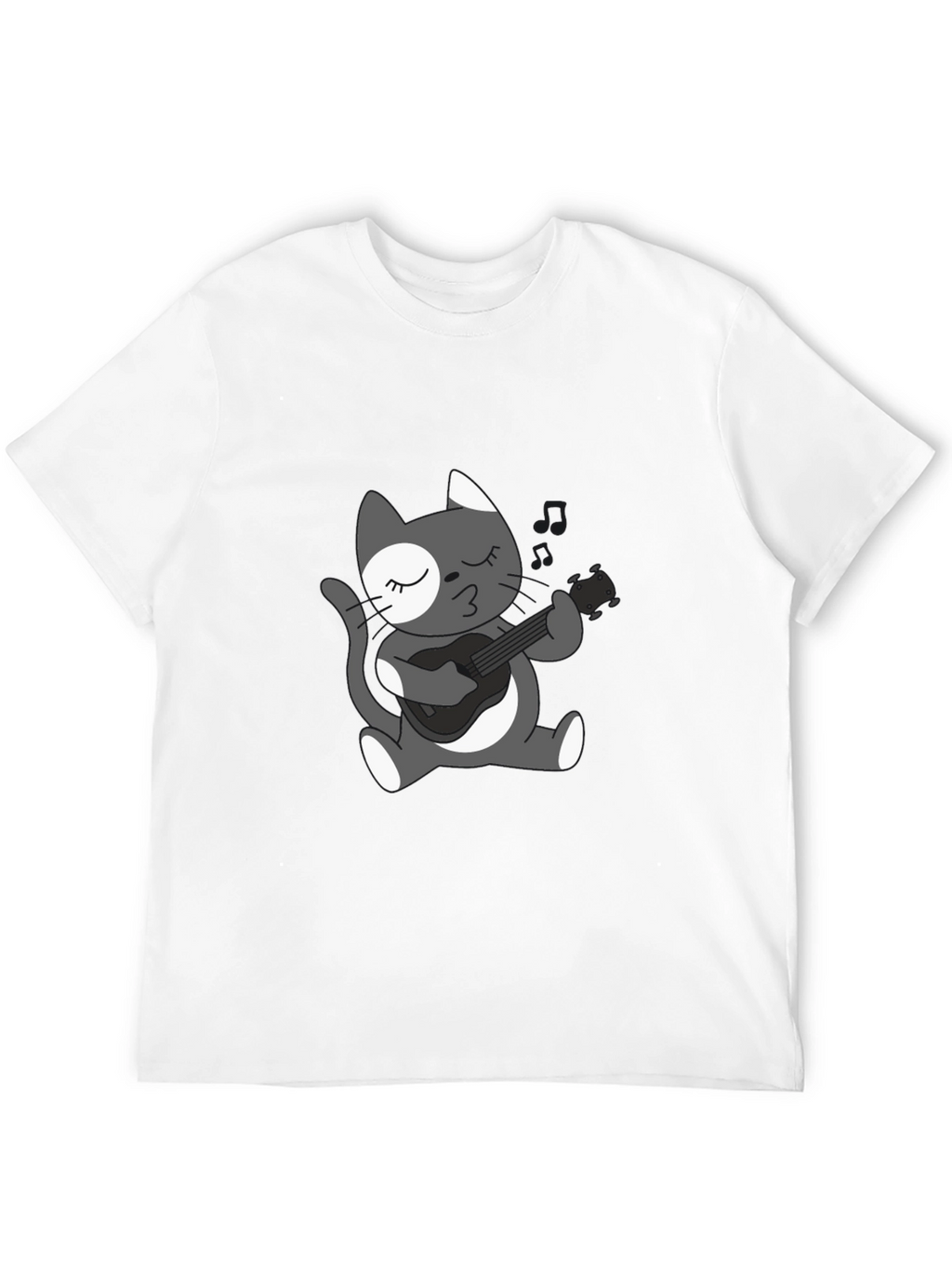 Cool Cat Guitarist Graphic T-Shirt