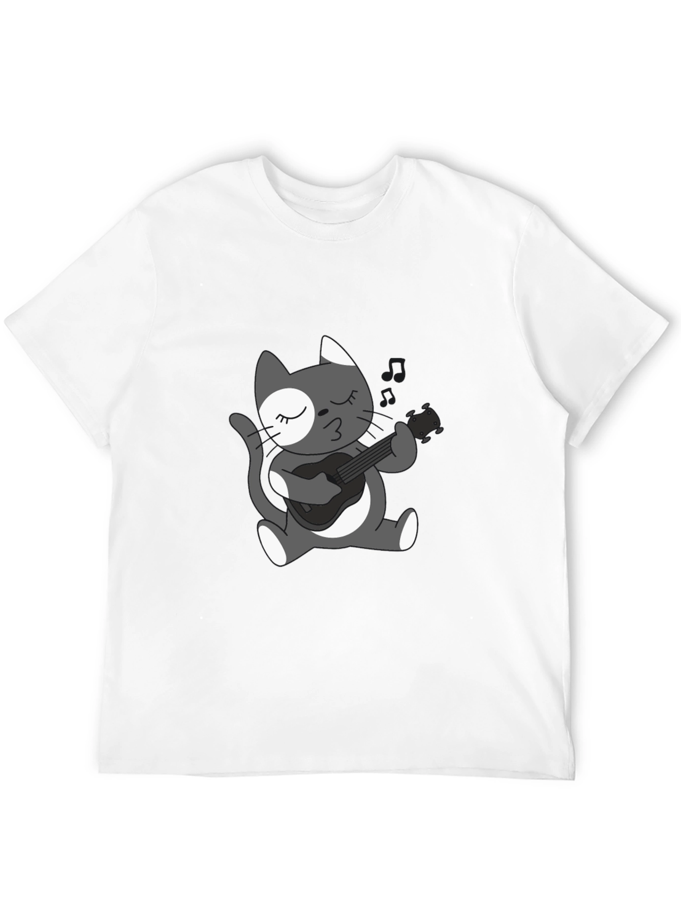 Cool Cat Guitarist Graphic T-Shirt