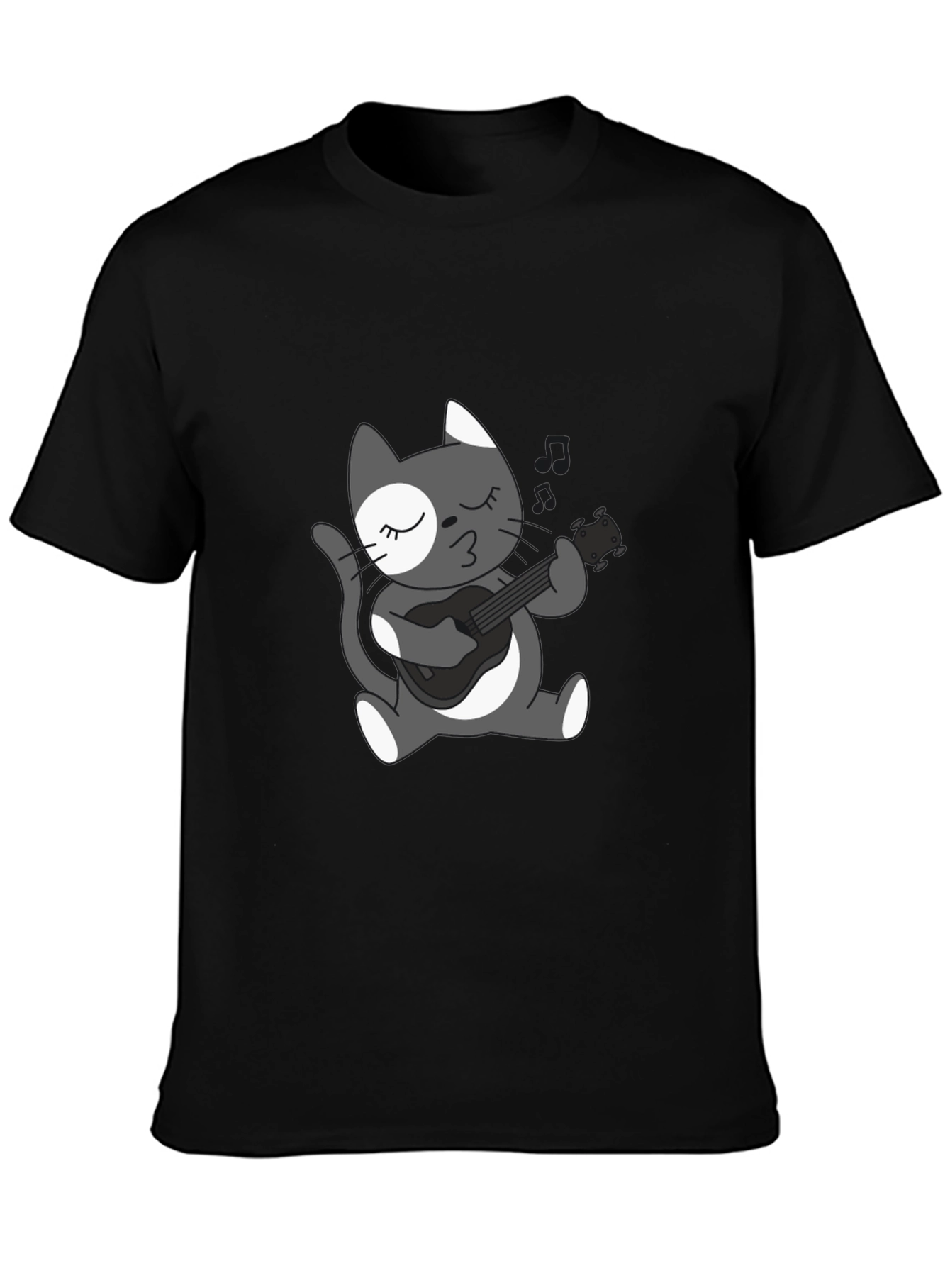 Cool Cat Guitarist Graphic T-Shirt